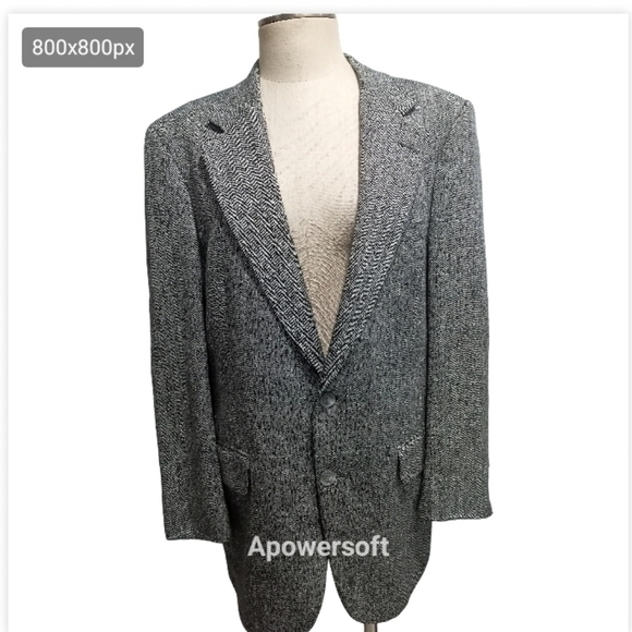 Vintage Burberry gray plaid oversized blazer - Picture 2 of 11